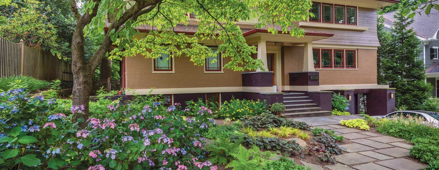 Home with nicely landscaped front yard