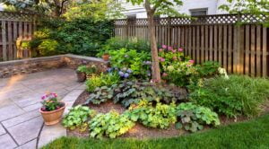 Seasonal plantings in a residential setting