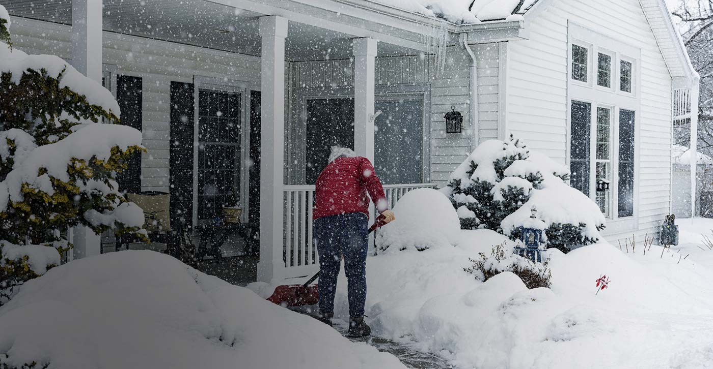 Man shoveling snow