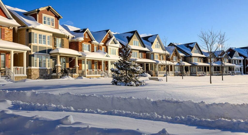Snow covered neighborhood in Washington DC