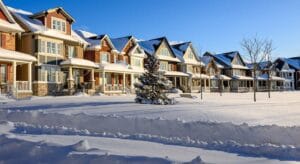 Snow covered neighborhood in Washington DC